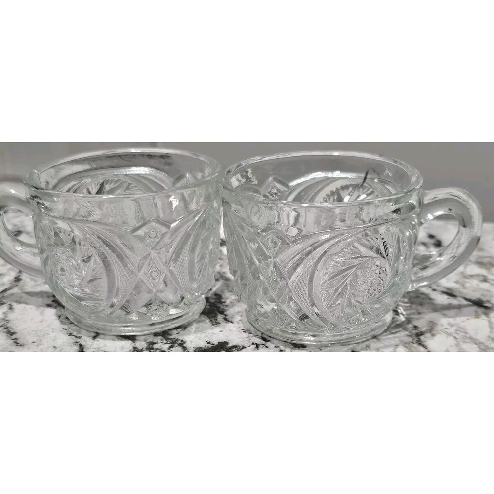 Vintage L. E. SMITH Pinwheel Galaxy Stars Pressed Glass Punch Bowl 2 Piece Set